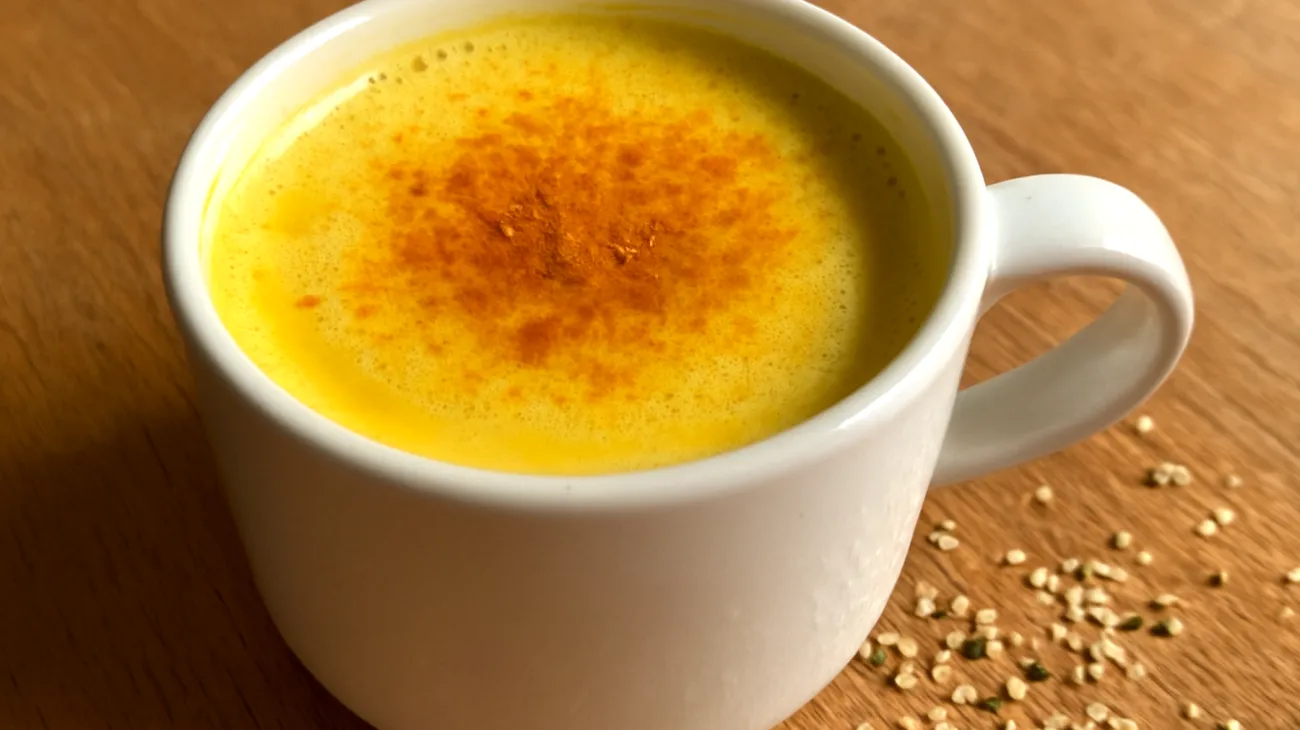 Goldene Milch mit Ashwagandha und Hanfsamen"